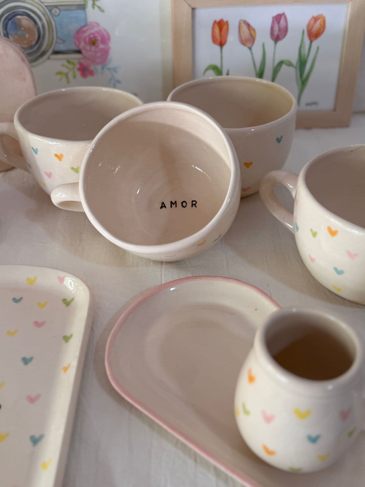 Set de mates y tazas artesanales para bazares mayoristas